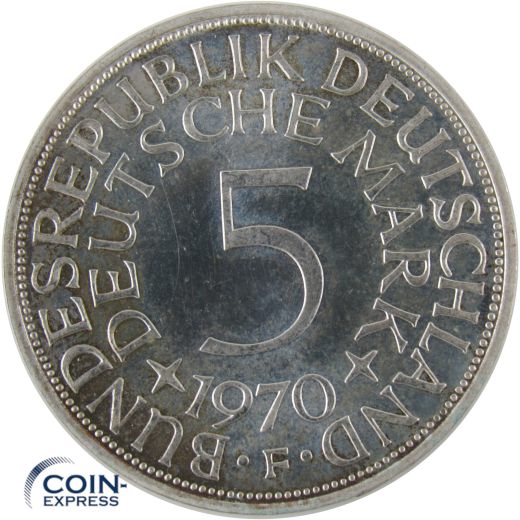 5 DM Münze Deutschland 1970 PP F - Silberadler