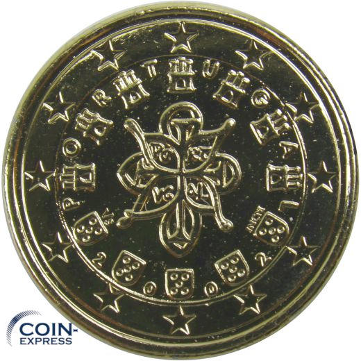 1 Euro Münze Portugal 2002 vergoldet