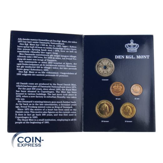 Kronen Kursmünzensatz Dänemark 1991 BU