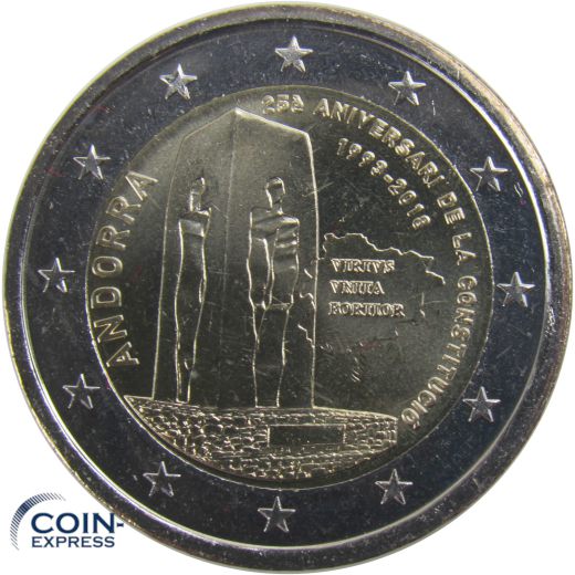 2 Euro Gedenkmünze Andorra 2018 Verfassung