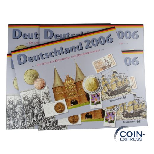 Euro Kursmünzensätze Deutschland 2006 ADFGJ Deutsche Post