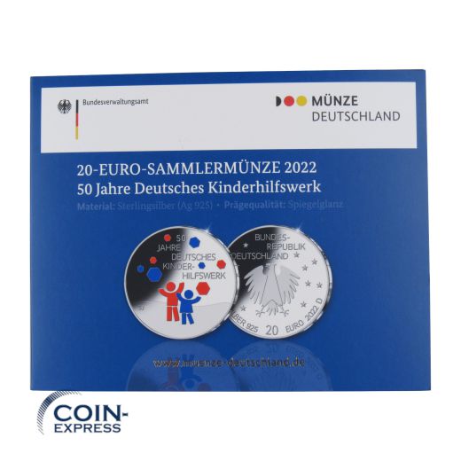 20 Euro Deutschland 2022 Deutsches Kinderhilfswerk - Spiegelglanz