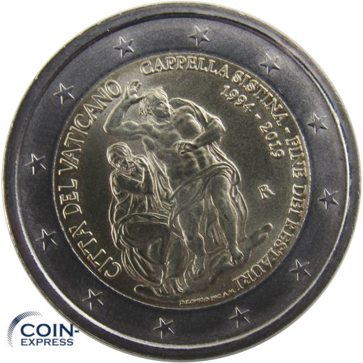 2 Euro Gedenkmünze Vatikan 2019 - Sixtinische Kapelle