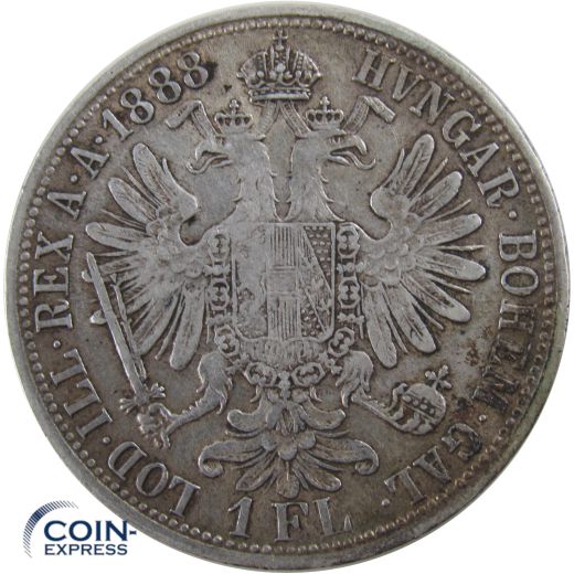 1 Gulden - Florin Österreich 1888 Franz Joseph I.