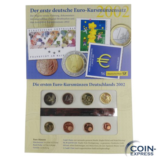 Euro Kursmünzensätze Deutschland 2002 PP D Deutsche Post