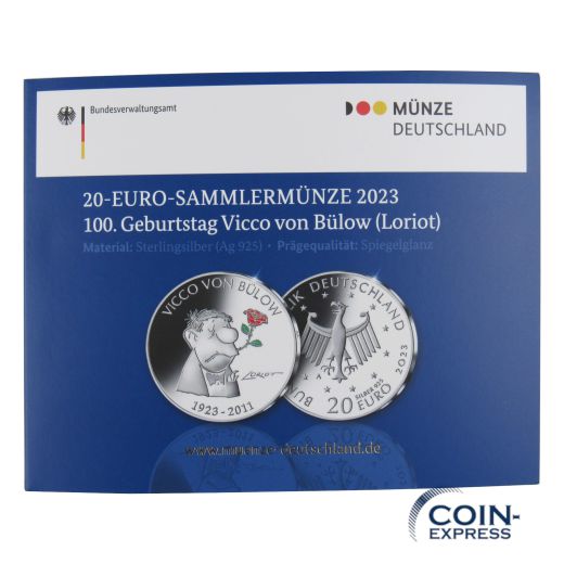 20 Euro Deutschland 2023 Vicco von Bülow Loriot - Spiegelglanz