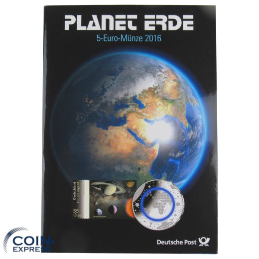 5x 5 Euro Deutschland 2016 Blauer Planet Erde ADFGJ Deutsche Post