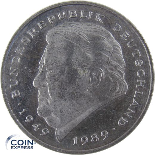 2 DM Münze Deutschland 1990 D - Franz Josef Strauß