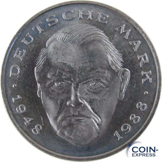 2 DM Münze Deutschland 1989 J - Ludwig Erhard