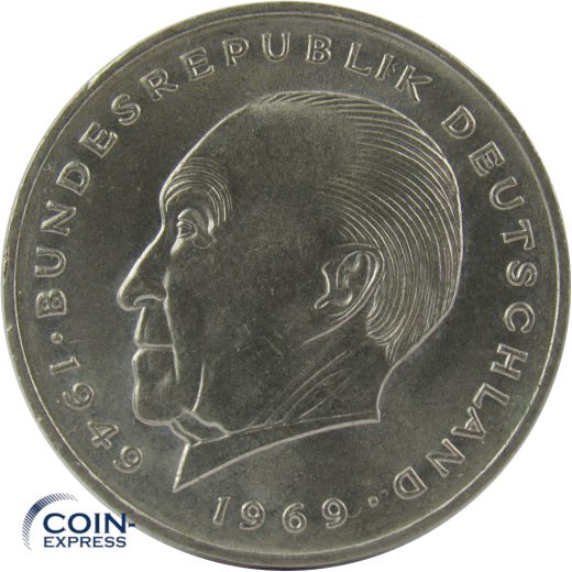 2 DM Münze Deutschland 1979 G - Konrad Adenauer