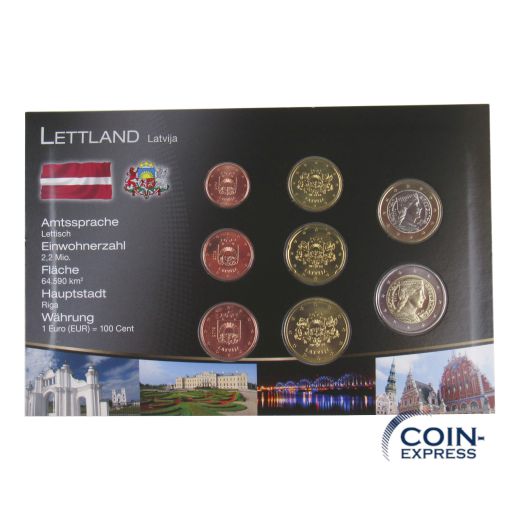 Euro Kursmünzensatz Lettland 2014