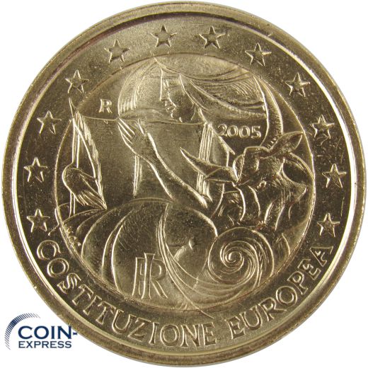 2 Euro Gedenkmünze Italien 2005 - Europäische Verfassung vergoldet