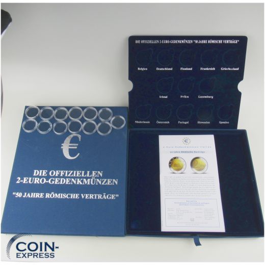 Münzkassette gebraucht für 13x 2 Euro Gedenkmünzen Römische Verträge
