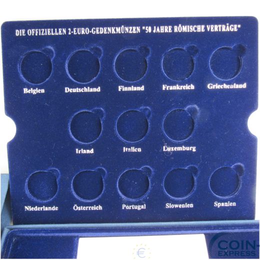 Münzkassette gebraucht für 13x 2 Euro Gedenkmünzen Römische Verträge