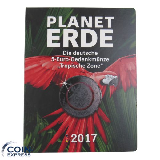 5x 5 Euro Deutschland 2017 Tropische Zone ADFGJ im Folder