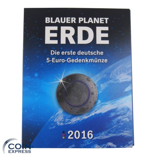 5x 5 Euro Deutschland 2016 Blauer Planet Erde ADFGJ im Folder