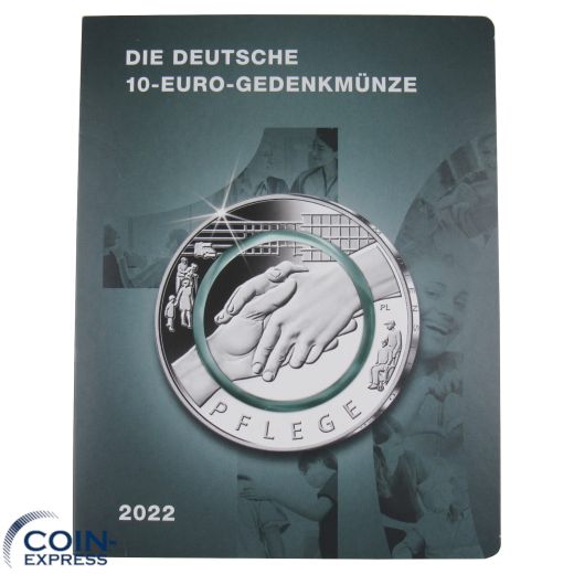 5x 10 Euro Deutschland 2022 Pflege ADFGJ im Folder