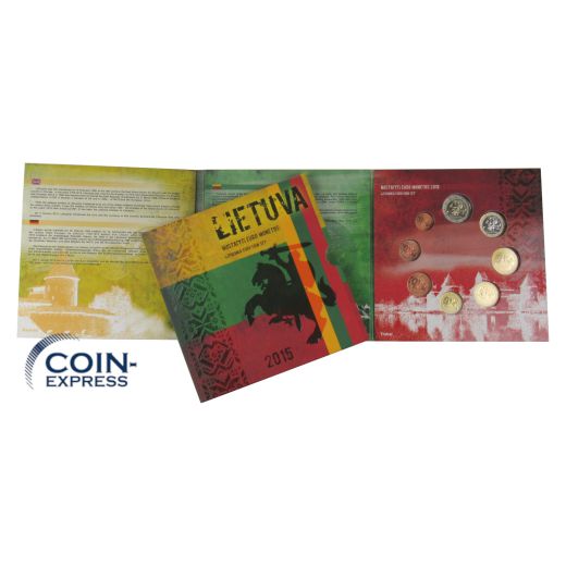 Euro Kursmünzensatz Litauen 2015 im Folder