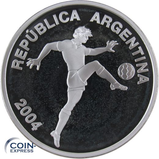 5 Pesos Gedenkmünze Argentinien 2004 - Fußball Weltmeisterschaft