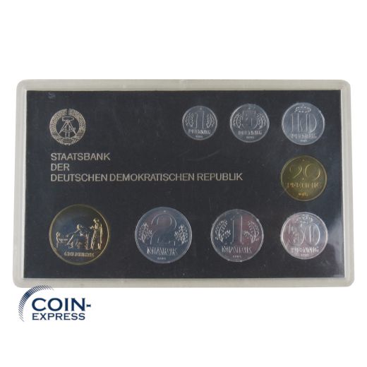 DDR Kursmünzensatz 1985 Stempelglanz mit Medaille Gelehrte
