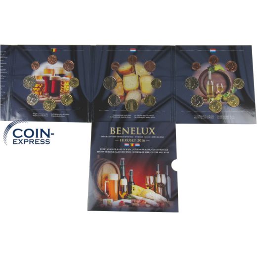 Euro Kursmünzensatz Benelux 2016 BU - Belgien + Niederlande + Luxemburg