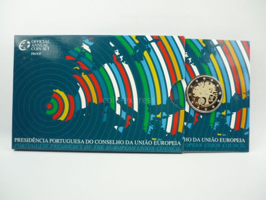 2 Euro Gedenkmünze Portugal 2007 Ratspräsidentschaft PP in Coincard
