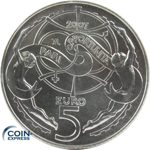 5 Euro Gedenkmünze San Marino 2007 Chancengleichheit Silber