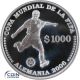 1000 Pesos Gedenkmünze Uruguay 2003 - Fußball Weltmeisterschaft