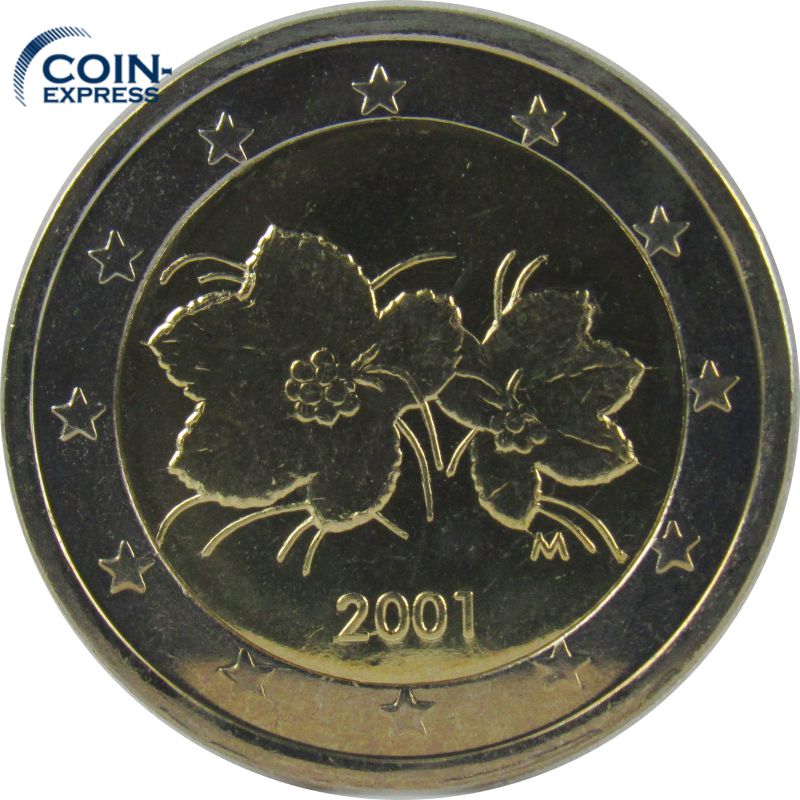 2 Euro Münze Mit Blume 2001 Wert 2 Euro Kursmünze Finnland 2001 Suomi Umlaufmünze