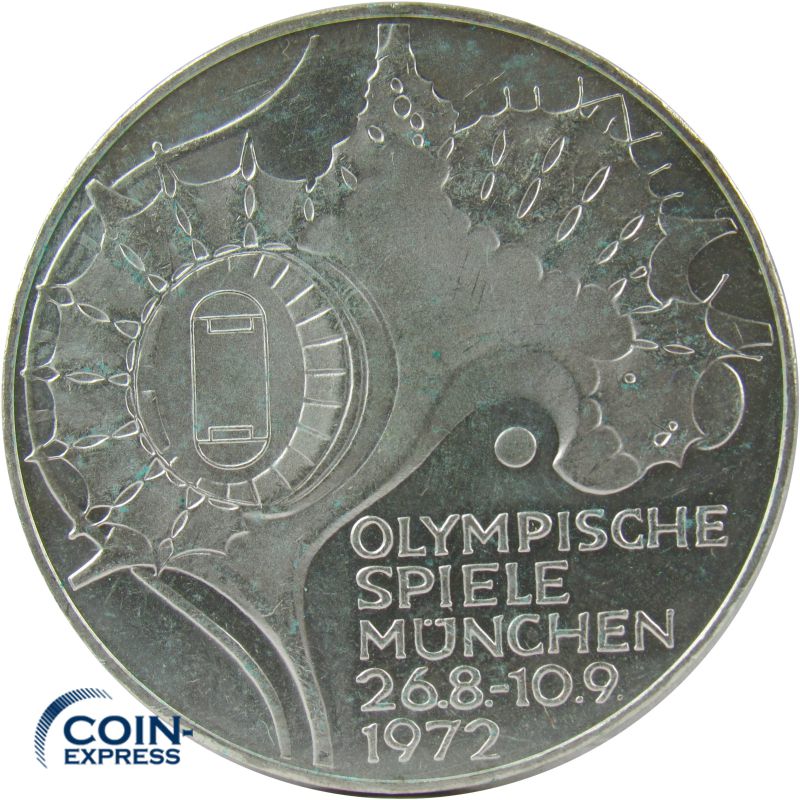 10 DM Gedenkmünze Deutschland 1972 F Olympia München Stadiondach