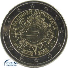 2 Euro Gedenkmünze Griechenland 2012 - 10 Jahre Euro Bargeld