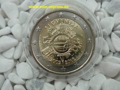 2 Euro Gedenkmünze Slowenien 2012 - 10 Jahre Euro Bargeld