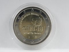 2 Euro Gedenkmünze Belgien 2014 100 Jahre Beginn 1. Weltkrieg
