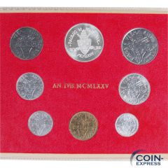 Lire Kursmünzensatz Vatikan 1975 BU - Heiliges Jahr