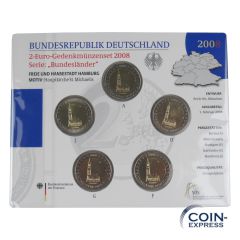 2 Euro Gedenkmünzenset Deutschland 2008 ST - Hauptkirche St. Michaelis Hamburg