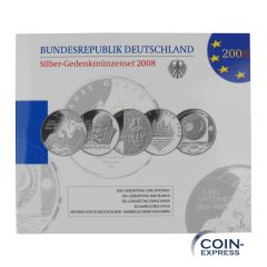 10 Euro Silber Gedenkmünzenset Deutschland 2008 Spiegelglanz