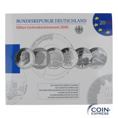 10 Euro Silber Gedenkmünzenset Deutschland 2010 Spiegelglanz