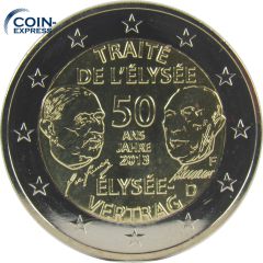 2 Euro Gedenkmünze Deutschland 2013 - Elysee-Vertrag - F