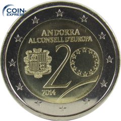2 Euro Gedenkmünze Andorra 2014 - 20 Jahre Europarat