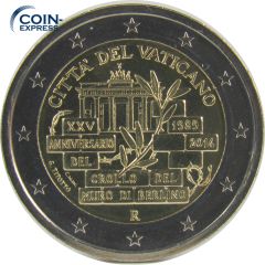 2 Euro Gedenkmünze Vatikan 2014 - Fall der Berliner Mauer 2 Euro Gedenkmünze Vatikan 2014 - Fall der Berliner Mauer