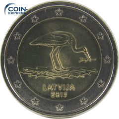2 Euro Gedenkmünze Lettland 2015 - Schwarzstorch