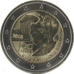 2 Euro Gedenkmünze Österreich 2018 - 100 Jahre Republik