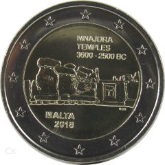 2 Euro Gedenkmünze Malta 2018 - Tempel von Mnajdra