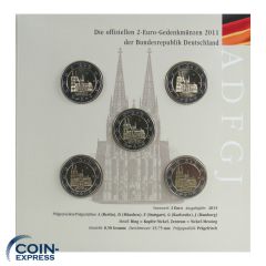 2 Euro Gedenkmünzen Deutschland 2011 ADFGJ im Folder
