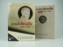 2 Euro Gedenkmünze Belgien 2009 - Louis Braille - im Folder