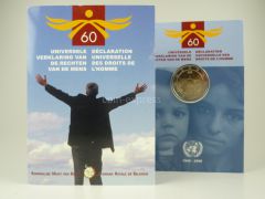 2 Euro Gedenkmünze Belgien 2008 - Verkündung der Menschenrechte - im Folder