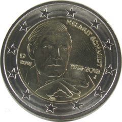 2 Euro Gedenkmünze Deutschland 2018 Helmut Schmidt - J