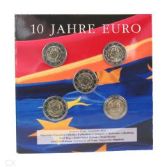 2 Euro Gedenkmünzen Deutschland 2012 Bargeld ADFGJ im blauen Folder