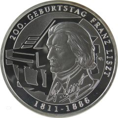 10 Euro Gedenkmünze Deutschland 2011 Spiegelglanz - Franz Liszt