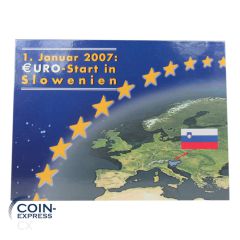 Euro Kursmünzensatz Slowenien 2007 - 1. Januar Euro-Start
